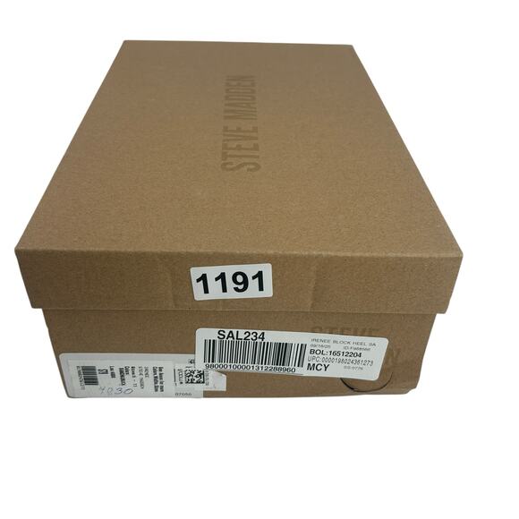 Steve Madden Irene Block Heel Sandals Size 6 Nude Tan Suede Ankle Strap Heels - Picture 11 of 11